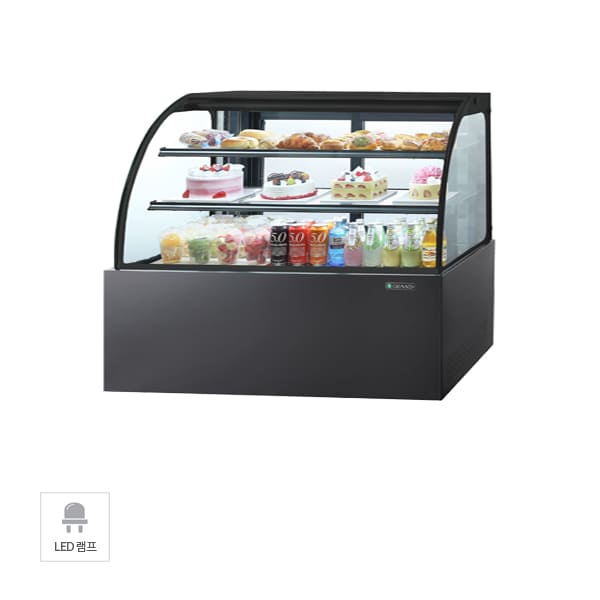 [그랜드우성] 간냉식 제과쇼케이스 1500 곡면 뒷문형 3단 (블랙) 렌탈 가격비교