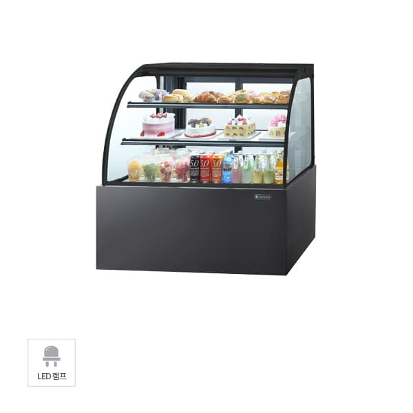 [그랜드우성] 간냉식 제과쇼케이스 900 곡면 뒷문형 3단 (블랙) 렌탈 가격비교