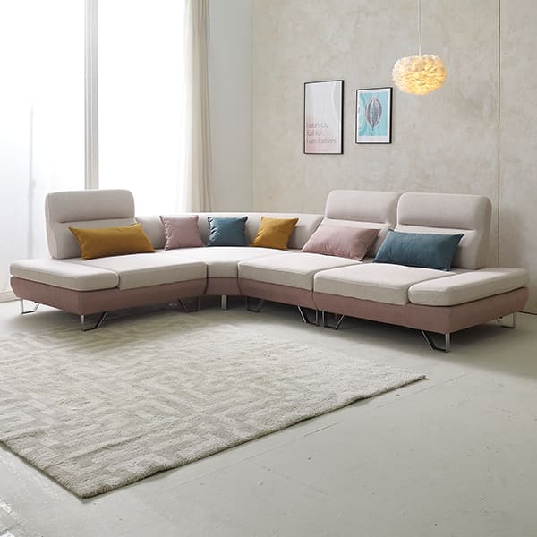 [퍼니챗] 샤르니 조야원단 5인용 패브릭 코너형 스윙소파 (핑크/아이보리) 렌탈 가격비교