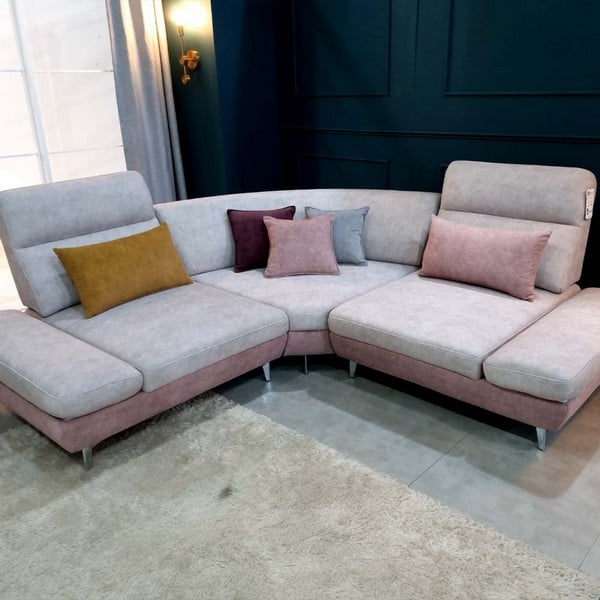 [퍼니챗] 샤르니 조야원단 4인용 패브릭 코너형 스윙소파 (핑크/아이보리) 렌탈 가격비교