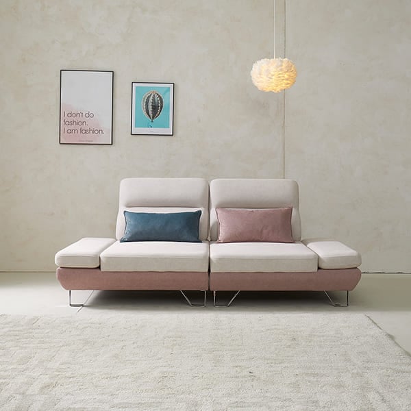 [퍼니챗] 샤르니 조야원단 3인용 패브릭 직선형 스윙소파 (핑크/아이보리) 렌탈 가격비교