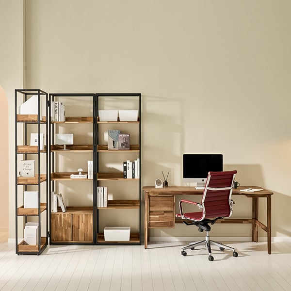 [헨지디자인] 베네토 원목 서재 세트 (책장3+책상1) 렌탈 가격비교