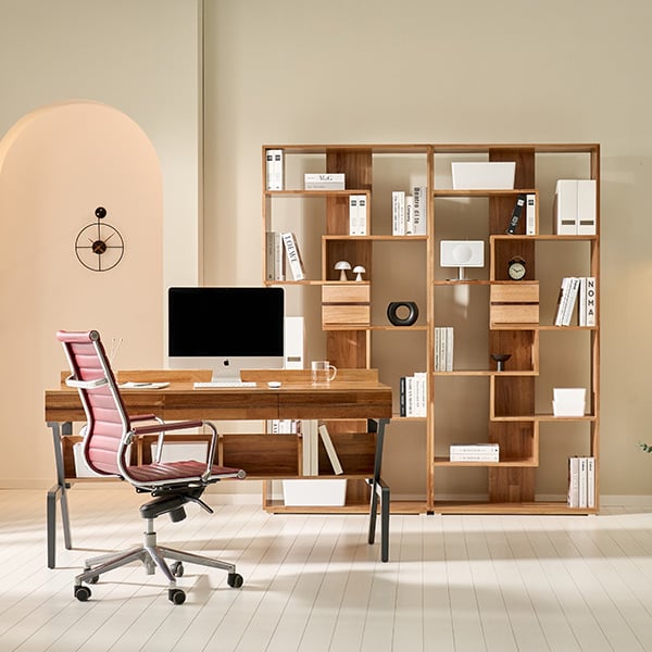 [헨지디자인] 모노 원목 서재 세트 (책장2+책상1) 렌탈 가격비교