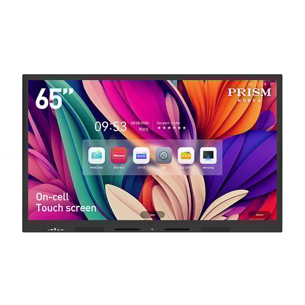 [프리즘코리아] 4K UHD 온셀 스마트 전자칠판 65인치 + 이동형 브라켓 포함 렌탈 가격비교