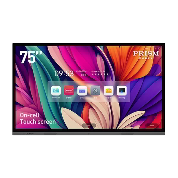 [프리즘코리아] 4K UHD 온셀 스마트 전자칠판 75인치 + 이동형 브라켓 포함 렌탈 가격비교