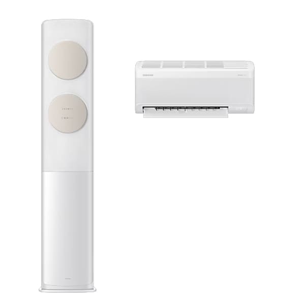 [삼성] 비스포크 AI 무풍 클래식 2in1 에어컨 19평형+6평형 (화이트베이지)