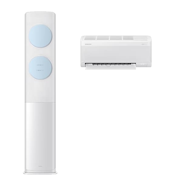 [삼성] 비스포크 AI 무풍 클래식 2in1 에어컨 19평형+6평형 (화이트블루)