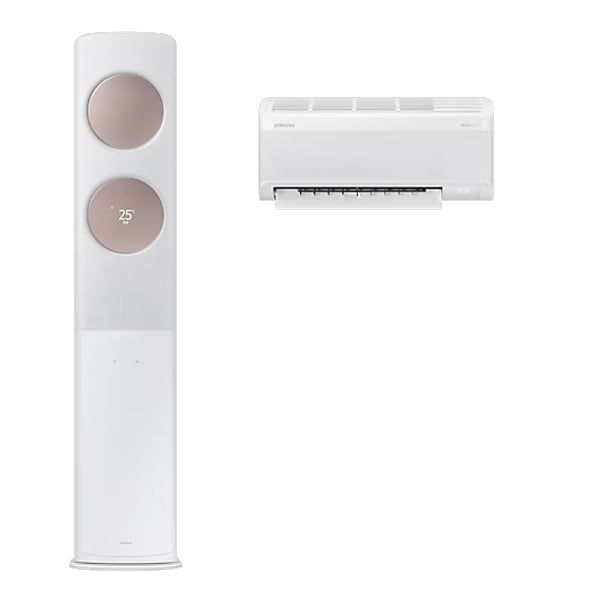 [삼성] 비스포크 AI 무풍 클래식 2in1 에어컨 19평형+6평형 (화이트로즈골드)