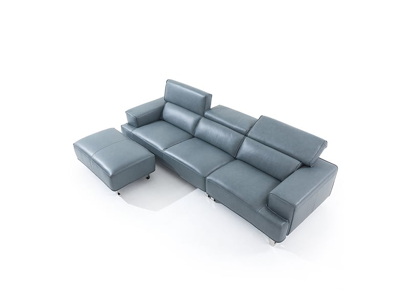 [핸슨소파] 뮐러 가죽 소파 4인용 (블루 그레이) 렌탈 가격비교