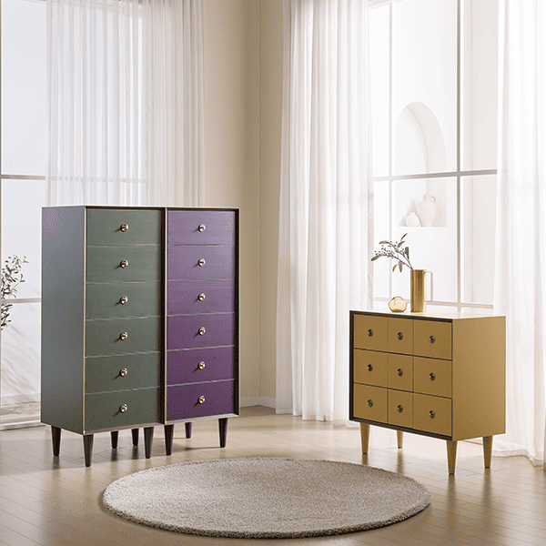 [헨지디자인] 플레르 6단 서랍장 SET (바질+그레이프) + 플레르 약장 (썸머셋골드) 렌탈 가격비교