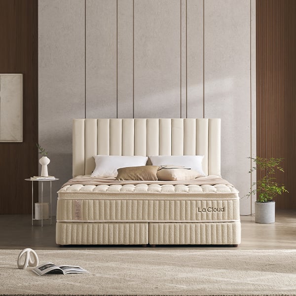 [라클라우드] 루즈노 프리미엄 침대 프레임+매트리스 세트 (K) (아이보리) 렌탈 가격비교