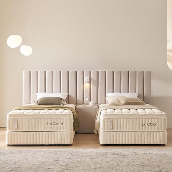 [라클라우드] 루즈노 프리미엄 침대 프레임+매트리스+패널 세트 (트윈) (라이트그레이) 렌탈 가격비교