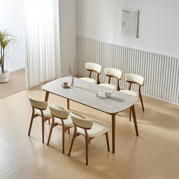 [헨지디자인] 마인 6인 포세린 벤치형 식탁 1800 세트 (의자3+벤치1) 렌탈 가격비교